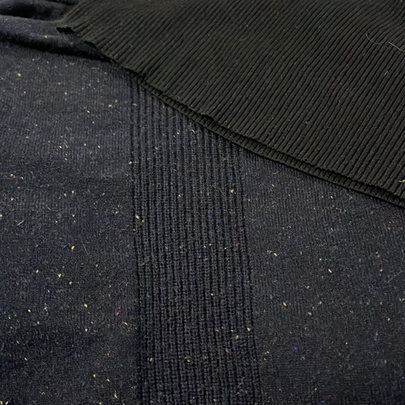Navy Merino Wool With Coloured Sprinkle Open Cardigan - Picture 5 of 6